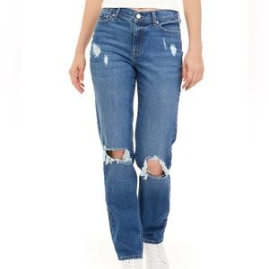 Distressed High Rise Straight Leg Jeans NWT